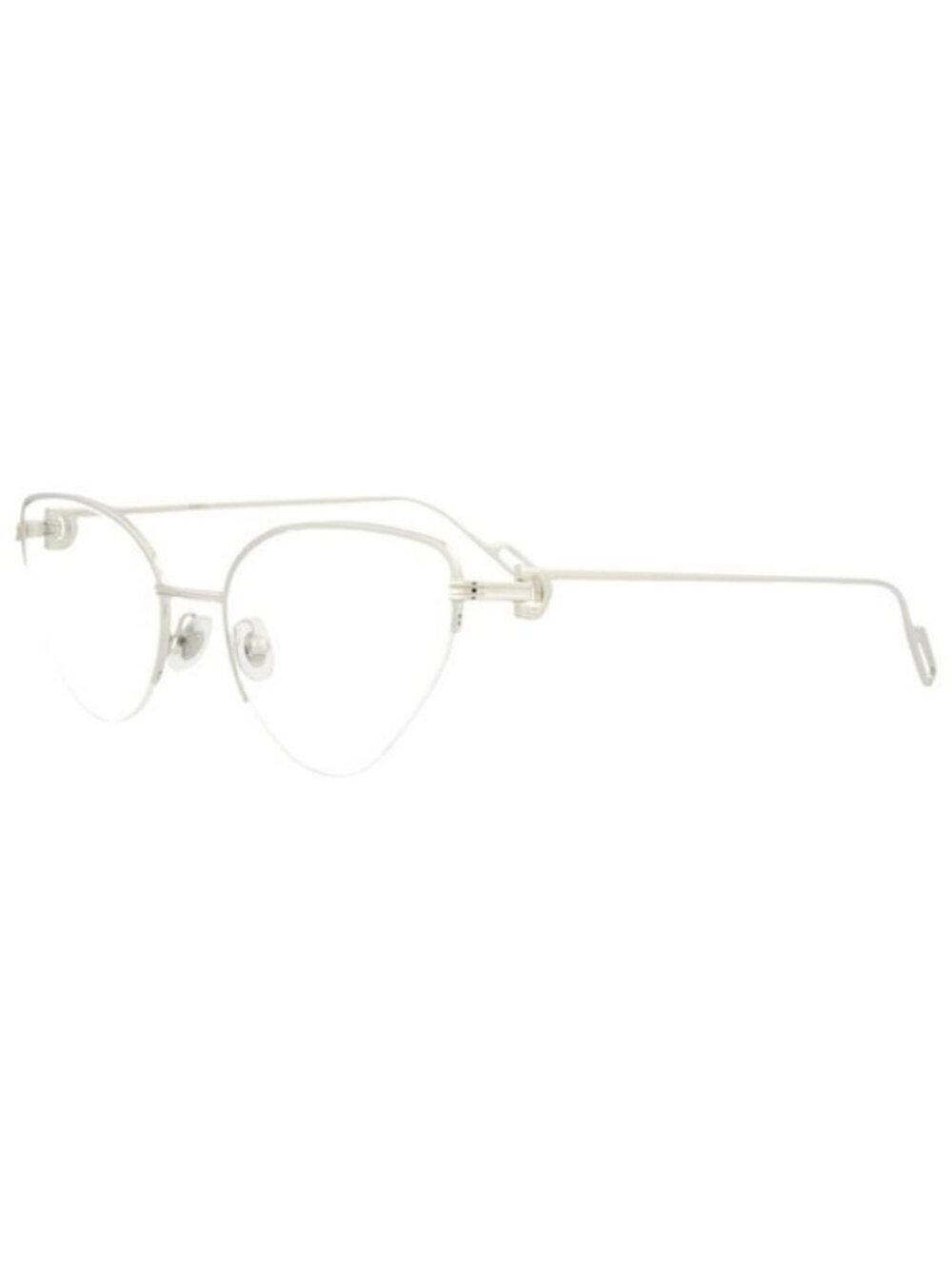 New Cartier Womens Cat Eye Silver Silver Transparent Fashion Designer Eyeglasses